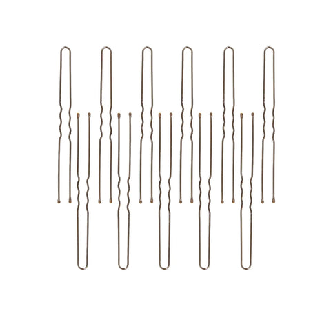 Solid Ball Tipped Hair Pins 320 Count Brown Crimped Styling Clips With Bounce Back Spring hairpins in various sizes and shapes.
