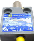Close-up of Yellow Limit Switch Series B Model 9007MS02S0300 with label visible for industrial automation and equipment control