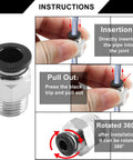 10 Pack Push To Connect Pneumatic Fittings 8mm Tube OD To One Quarter Inch NPT Male Straight Quick Connect installation instructions