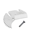 RC-1625 Replacement Blade For Ratcheting Pipe Cutter X-CEL Quick Change shown with installation pin, metal blade detail