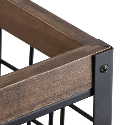 Close-up of a Rustic Wood Kitchen Island Chandelier corner showing wood and industrial black metal frame detail for a cozy vibe.