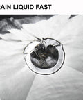 Four Pack Stainless Steel Kitchen Sink Strainers, 4.5 Inch Wide Rim, shown in use filtering water