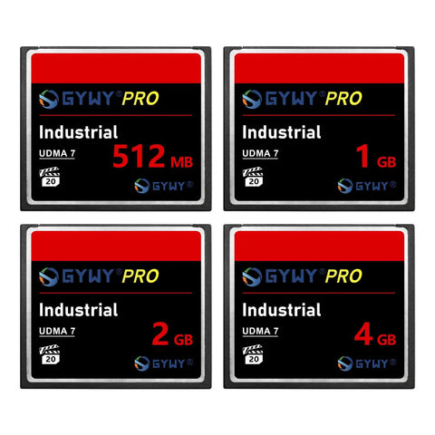 Ready To Roll 4GB Compactflash Memory Card With Blazing Fast UDMA Speeds And Rock Solid Shockproof Build For Vintage Digital Cameras And Demanding Worksite Applications - Four CompactFlash cards with different storage sizes.