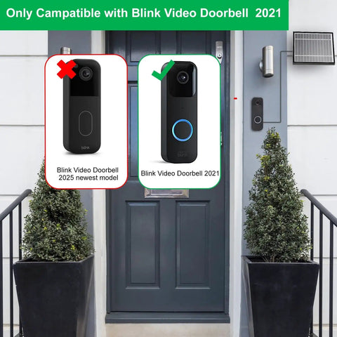 Solar Panel Charger For Blink Video Doorbell And Blink Outdoor Cameras With built in 2200mAh battery on 2021 model doorbell
