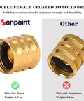 Two Pack Double Female Brass Garden Hose Adapters Three Quarter Inch Connectors With Four Extra Washers Hose To Hose Swivel Fittings