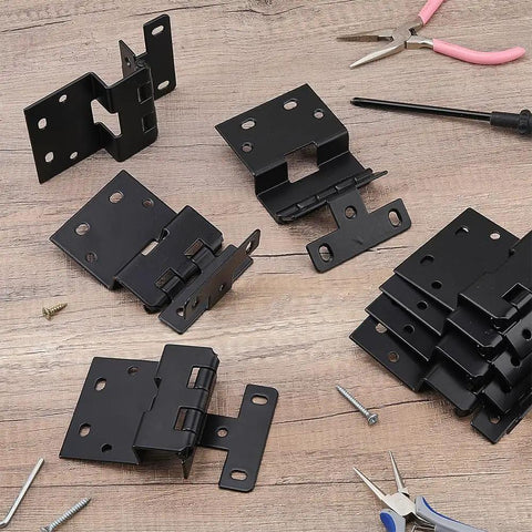 Eight Piece Set Of Five Knuckle Door Hinges For Three Quarter Inch Doors, 160 Degree Iron Cabinet Wardrobe Hinges With Screws