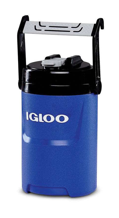 Half-Gallon Pro Blue Beverage Cooler With Secure Flip Cap, Wide Mouth For Easy Pouring And Fast Chug, Easy-Grip Lid