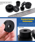 40 Piece Round Rubber Spacer Set in Eight Sizes Dope Anti Vibe Neoprene Washers for Electrical, Home and Auto Projects