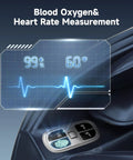Blood oxygen and heart rate display on Full Body Massage Chair With Phone Controller And Heart Health Readout Zero Gravity 3D SL Track Recliner In Blue