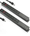 Kick The Clutter With This Badass Heavy Duty Power Strip Packing Six AC Outlets And Two Fast USB Chargers connected with braided cable.