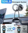 Upgraded 360 Degree Rotation Vacuum Magnetic Phone Holder Stand For MagSafe With Rock Solid Suction Cup And Adjustable Swivel Lock