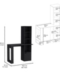 Adjustable Gaming Standing Computer Desk With Toolless Interlocking Setup Sturdy Small Home Office Table, black with height dimensions.