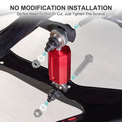 Heavy Duty Aluminum Sway Bar End Links Upgrade Kit For Ryker 600 900 Rally 2019 2025 And Sport 2022 2025 With Red Rod End Dual Bearings For A Tighter Smoother Ride And Improved Suspension Connection on sway bar