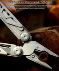 Beast Mode All In One Survival Multitool Pliers With 420 Stainless Steel Build precision pliers head gripping metal object