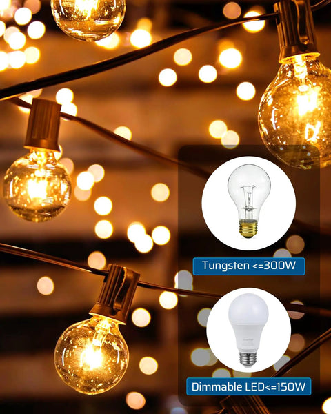 Outdoor Dimmable String Light Dimmer with 100 Foot Control Range Weatherproof 125V Dimmer Switch packaging detail for bulbs