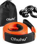 Heavy Duty Tow Straps With Shackles Offroad Recovery Kit 3 Inch By 20 Foot With Hooks 31944 Lbs Break Strength and Carry Bag