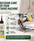 2 Oz Sewing Machine Oil Kit With Precision Applicator, Cleaning Brush, And Cloth For Smooth, Quiet Lubrication. Bottle with needle tip