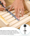 4 Pack Rubber Head Toggle Clamps Kit With M5 X 36mm Screws And Washers 304 Stainless Steel Durable Corrosion Resistant Clamps For Boxes Cabinets And Doors Great DIY Gear With 8 Screws And 8 Washers, measuring a wooden jig