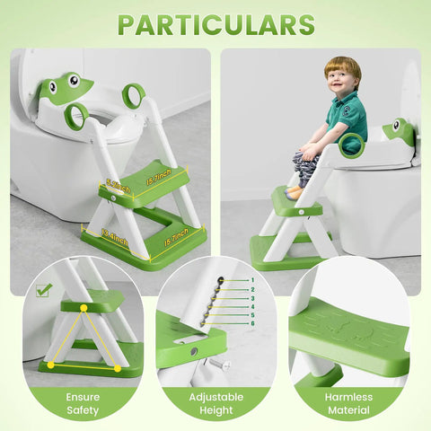 Chill No Fuss Toddler Potty Training Seat Doubles As Adjustable Step Stool Two In One Bathroom Helper With Cozy Waterproof Cushion And Rock Solid Non Slip Base For Stress Free Big Kid Swaps