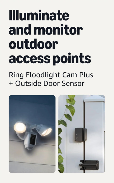 Lock Down Your Yard Fast With This Wired Floodlight Security Camera Bundle And Wireless Door Sensor Clean White Shell Crisp 1080P Hd Video Tough As Nails Outdoor Spotlight For Driveway