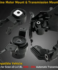 Engine Motor Mounts And Transmission Mount Kit For 2008 2014 Scion Xd 1.8L L4 Automatic, black metal mounts