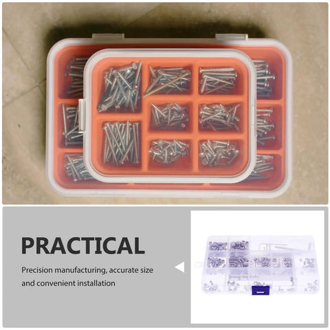 Stainless Steel Internal Hex Set Screws Kit 240 Pieces Multi Size Grub Screws box for Door Handles and Cabinets