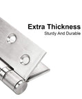 Legit 304 Stainless Steel Folding Butt Hinges Rock Solid Rust Proof Cabinet Door Connectors For Drawers Boxes And Windows Heavy Duty Mounting Screws Kit 3 Inch Size close-up showing extra thickness and sturdy design.