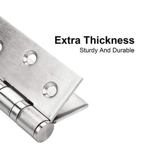 Legit 304 Stainless Steel Folding Butt Hinges Rock Solid Rust Proof Cabinet Door Connectors For Drawers Boxes And Windows Heavy Duty Mounting Screws Kit 3 Inch Size close-up showing extra thickness and sturdy design.
