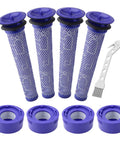 Eight filters with cleaning brush, Four Pre Filters And Four Post Filters Replacement For Dyson V7 V8 Vacuum Cleaner Compatible