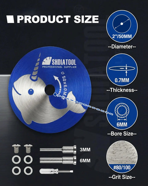 Diamond Tile Cutting Wheel Set For Rotary Tool Ultra Thin Zero Point Seven Millimeter Rim For Clean Precise 50mm Cuts 4 Pack Pro Grade Grout Removal And Edge Trimming Great For Ceramic Marble And Porcelain Tile Jobs, 2 inch wheel size