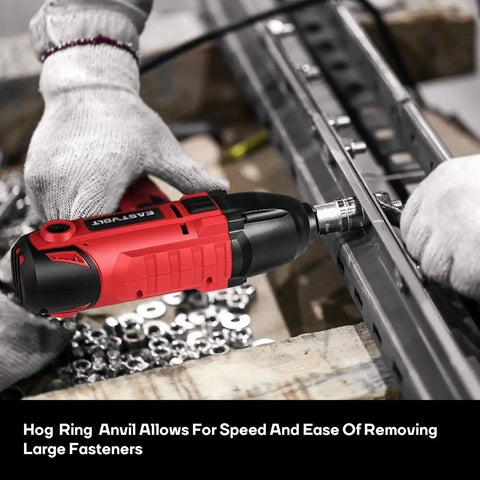 Person using 800W Electric Impact Wrench Heavy Duty Corded Tool With 450 Ft Lbs Max Torque, 3400 RPM, 1/2-inch Hog Ring Anvil