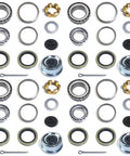 4 Sets Trailer Axle Hub Heavy Duty Bearings Kit For 5200-6000 Lbs Trailers With D42 Tapered Spindle laid out on white