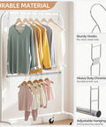 Adjustable Closet Rod Organizer For Space Saving And Hassle Free Organization, Double Hanging Bar Extender, chrome finish