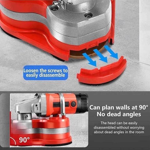 Close-up of 8 Inch Diamond Floor Grinder With Three Disc System 2800W Powerhouse Polisher showing detachable head feature for concrete polishing.