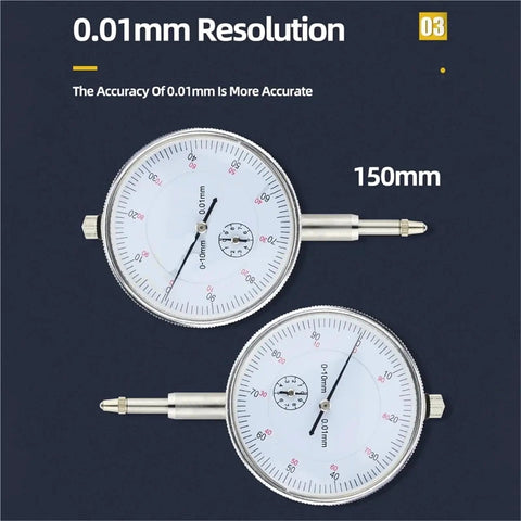Pro Grade Dial Indicator Magnetic Holder And Bore Gauge Stand Base For Precision Measurement Tools, Magnetic Stand For 10mm Probes, Micrometer Mount, Indicator And Comparator Watch, Stand B Compatible. 150mm 0.01mm dial indicator