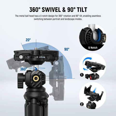 360-degree swivel and 90-degree tilt on Mini Flexible Phone Tripod With Remote For iPhone Desktop Stand Vlog Selfie Stick TP35