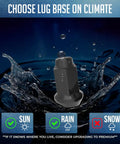 16 Pcs Beefy Bulge Acorn Lug Nuts M10x1.25 threads shown in splash, suitable for sun and rain conditions
