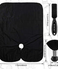Barber cape set in black with neck duster brush and NICEMOVIC barber brush