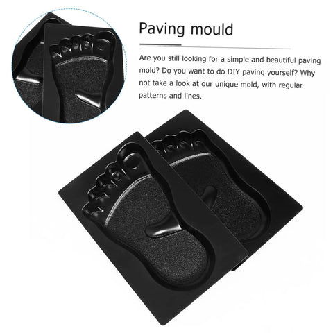 2 Pcs Reusable Paving Molds For Sidewalks And Garden Paths, Diy Cement Brick Tool Set For Backyard Patios, showing footprint shapes