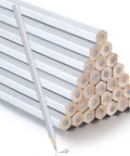 48 Pack Silver Welding Pencils For Metal And Woodworking Durable Wooden Marking Pencils With Strong Lead Safe Construction