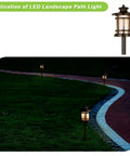 Low Voltage LED Landscape Path Light With Crackled Glass Shade 3.4W 155LM 12V To 15V Wired Outdoor Walkway Light along garden path