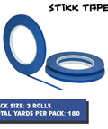 Three Pack Blue Painter Tape One Quarter Inch By Sixty Yards For Clean Edges Trim Ceilings Residue Free Removal Masking Tape