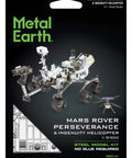 Packaging of Metal Earth Mars Rover Perseverance And Ingenuity Helicopter 3D Metal Model Kit For Ages 14 And Up No Glue Needed.