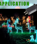 Your Go-To 30V 6W LED Transformer Replacement With 8-Mode Controller For Christmas String Lights And Inflatable Decor, IP44 shown in use with outdoor decorations