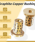 Two Pack 5x7x12Mm Beefy Brass Flanged Sleeve Bearings With 11Mm Flange For 5Mm Shafts High Precision Tolerance Durable Brass Bushings For Small Machinery DIY Projects And RC Models, graphite copper bushing