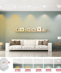 Living room with 4 Inch Gimbal LED Recessed Light 10 Pack Eyeball Directional Adjustable Dimmable Downlight 9W 700 Lumens