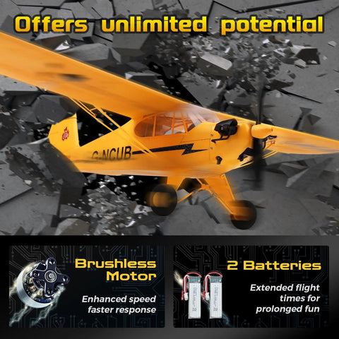WLtoys A160 J3 RC Plane With 5 Channel Precision Control 3D And 6G Flight Modes Brushless 1406 Motor Dual Batteries