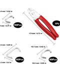 Heavy Duty Hog Ring Kit With Pro Pliers, 270 Rings in 1/2, 3/4, 3/8 sizes, Galvanized Steel for Fencing and DIY Projects