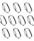 10 Pack 1.5 Inch 304 Stainless Steel Quick Links Locking Carabiner Chain Repair Links 175 Lbs Capacity for Outdoor Gear