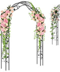Heavy Duty Garden Arch Made From Galvanized Steel Arbor With Seven Size Options displaying flowers and vines